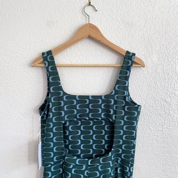 Reformation Liv EcoMove Cutout Jumpsuit Venture Green Mod Tank Short Romper NWT - Picture 5 of 14